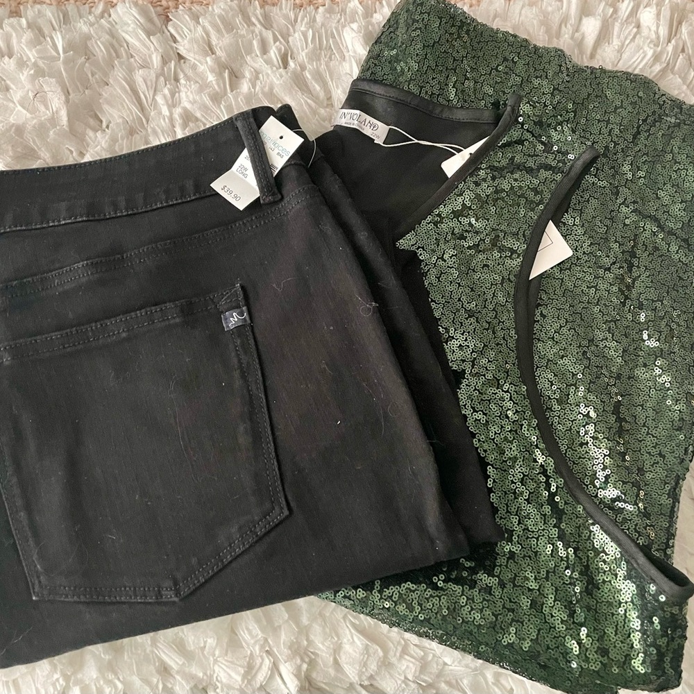 Green Sequined Tank Top